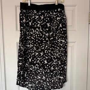 CAbi Black and White High Low Skirt